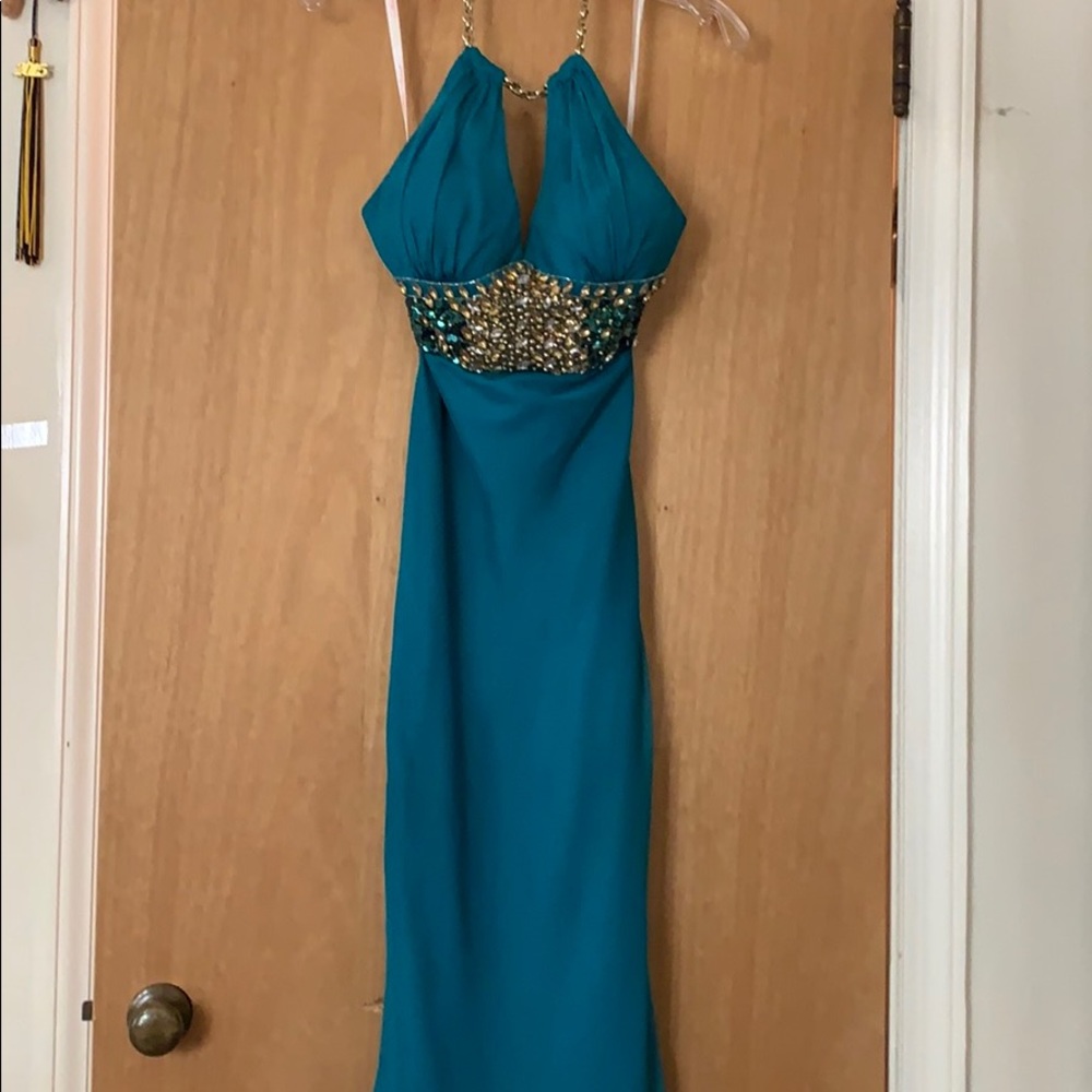 Chained neck gown
